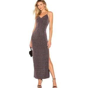 House of Harlow 1960 Black and Silver Slip Maxi Dress